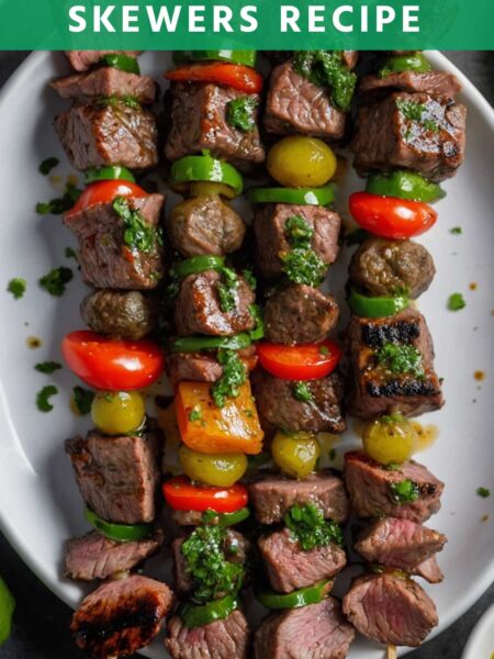 Chimichurri Marinated Beef Skewers Recipe