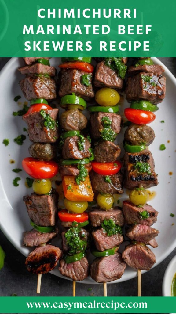 Chimichurri Marinated Beef Skewers Recipe
