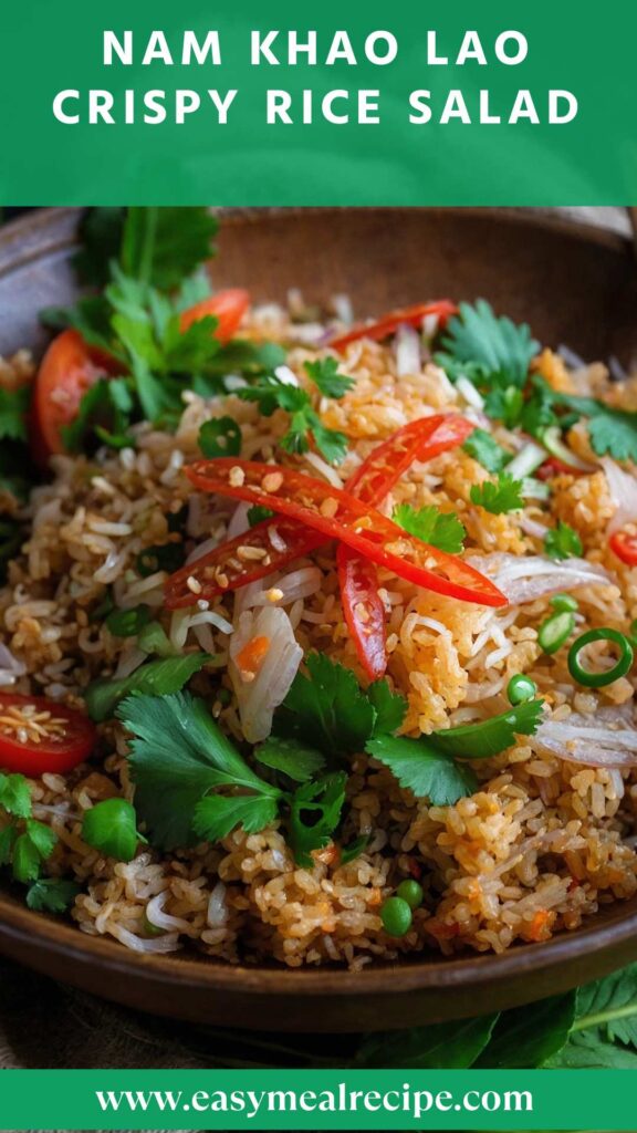 Nam Khao Lao Crispy Rice Salad