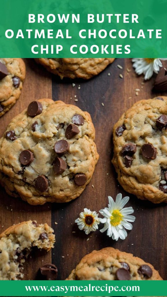 Brown Butter Oatmeal Chocolate Chip Cookies 