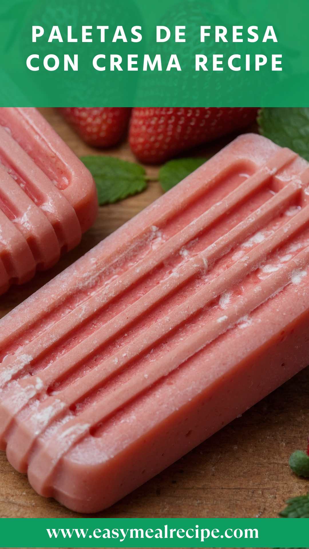 Paletas de Fresa con Crema Recipe
