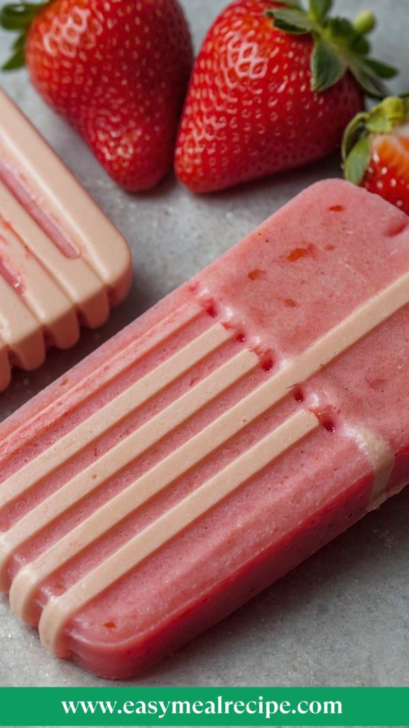 Paletas de Fresa con Crema Paletas de Fresa con Crema