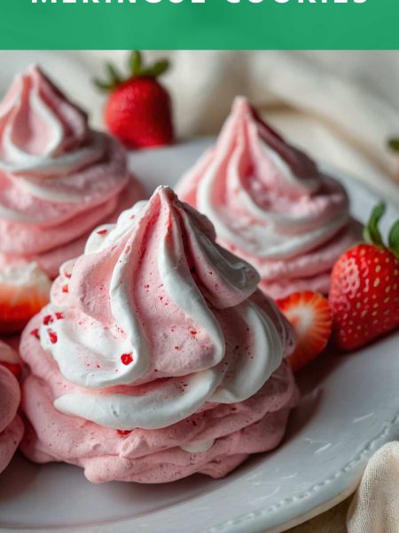 Strawberry Meringue Cookies