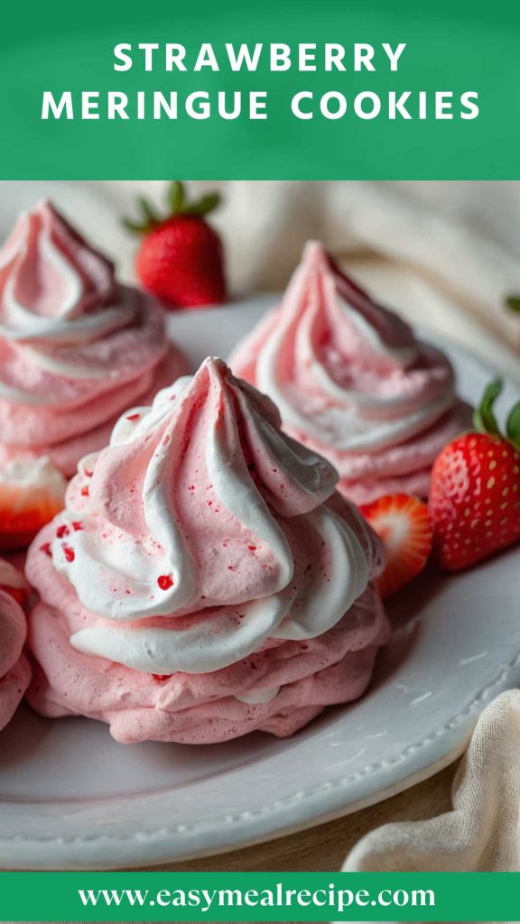 Strawberry Meringue Cookies
