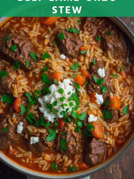 Youvetsi Greek Beef Lamb Orzo Stew