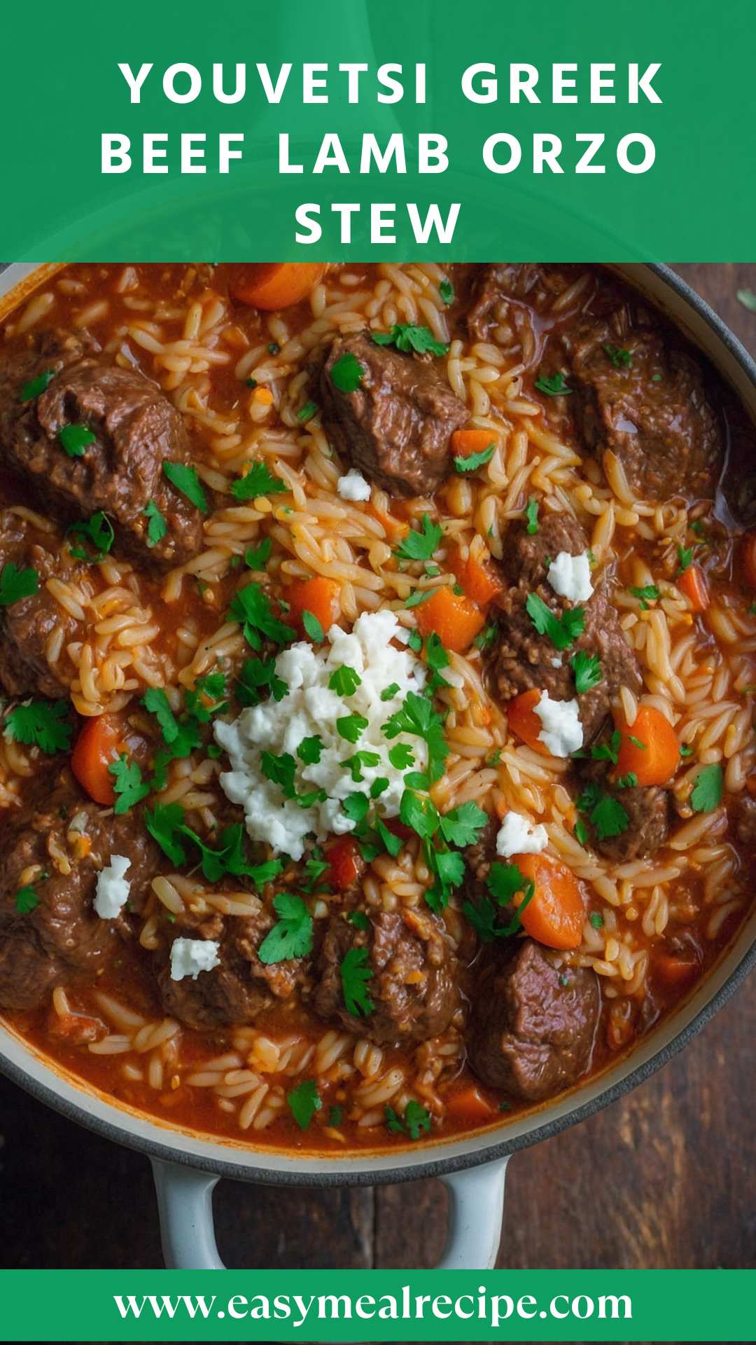 Youvetsi Greek Beef Lamb Orzo Stew