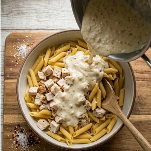 Step 6: Combine Pasta and Sauce Step 6: Combine Pasta and Sauce