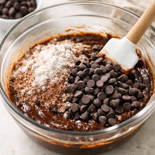 Step 6: Fold in Dry Ingredients and Chocolate