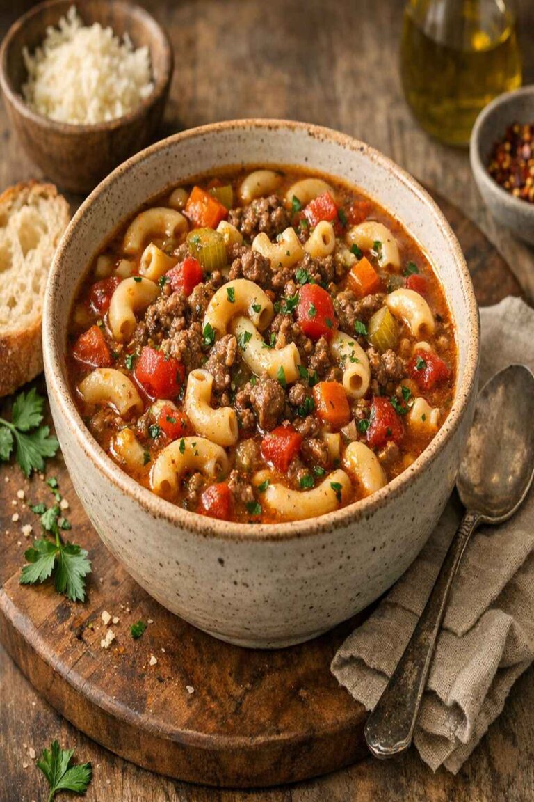 Beef Macaroni Soup Recipe