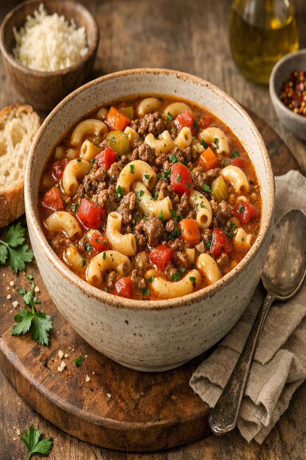 Beef Macaroni Soup Recipe