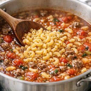 Beef Macaroni Soup Recipe step 6