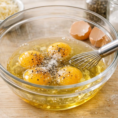 Step 4: Beat the Eggs with Salt and Pepper