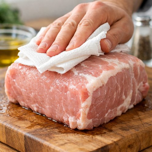 Step 3: Dry and Season Your Pork (or Plant-Based Protein)