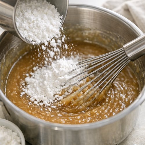 Step 5: Add Powdered Sugar Gradually, Whisking After Each Addition