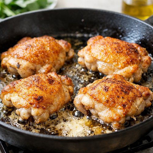 Step 2: Sear the Chicken Thighs Until Golden and Crispy